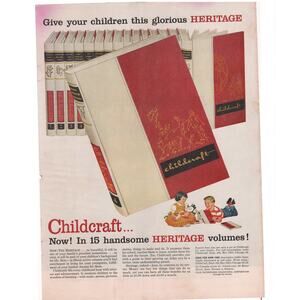 Childcraft Heritage Book Set Magazine Advertisement 1949 Color Vintage Children